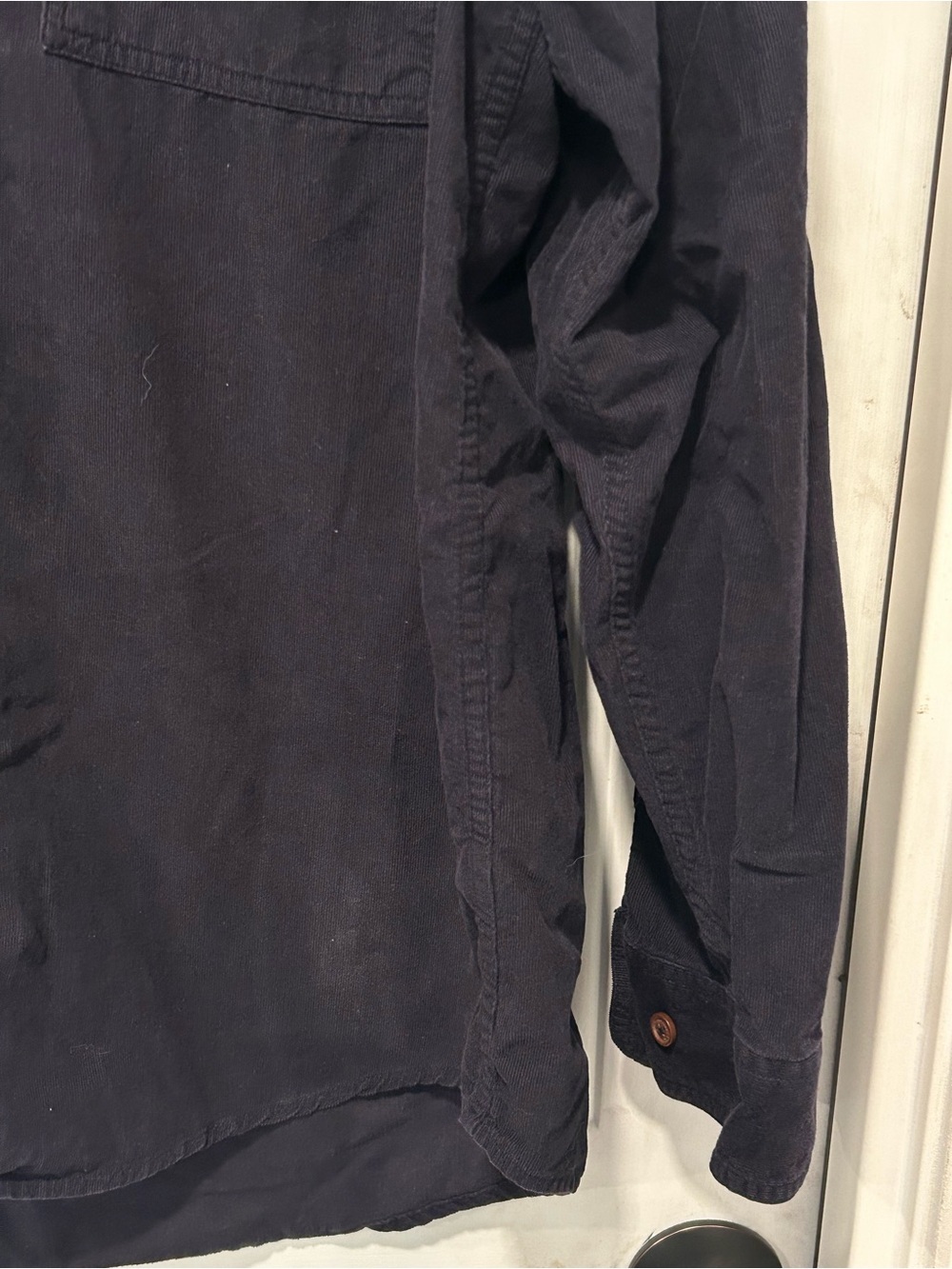 ORVIS Men's FAIRBANKS Corduroy Button Down Shirt Large Navy Blue Long Sleeve - Picture 2 of 16